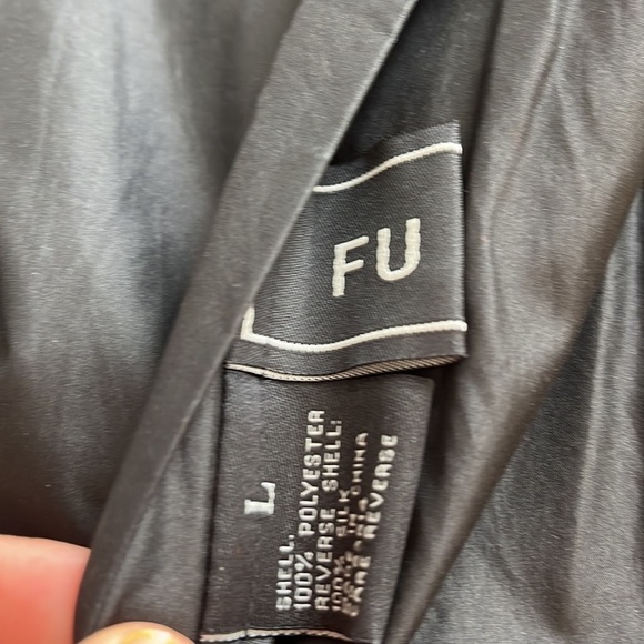 Fuda Womens Size L Reversible Zip Up Vest Black Silk Red Fleece Zip Pockets - Picture 6 of 7